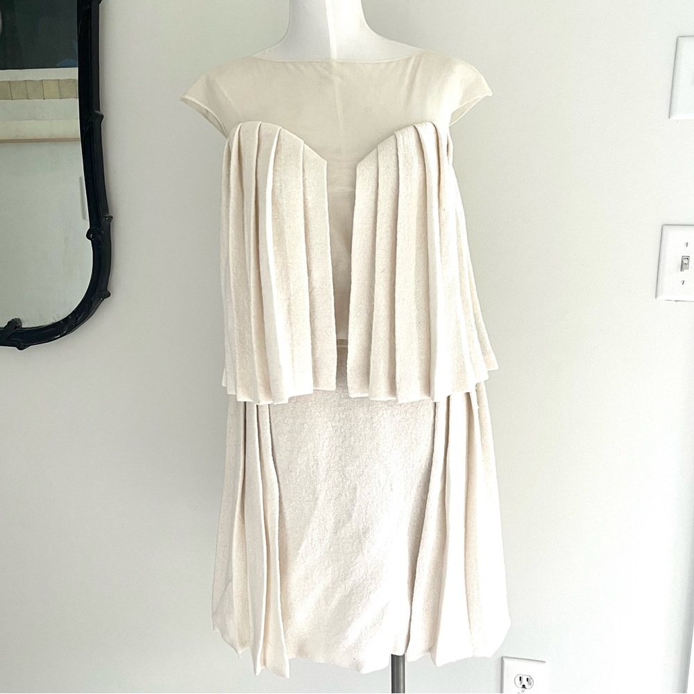 Charles Warren White Designer Top & Skirt Set Rare Find NWT